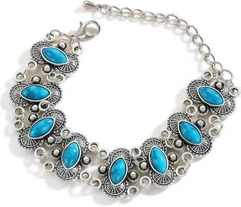 Western Bracelets for Women Trendy Country Concert Outfits Turquoise Bracelet Chain Cowboy Chic Boho Cowgirl Bracelet Jewelry in Saudi Arabia