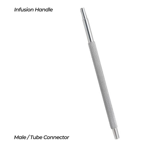 Stellmacher Ophthalmic Infusion Handle, Stainless Steel Training Equipment with Male/Tube Connector, 7.5 cm Knurled Handle for Educational Use (Male/Tube Connector) in Kuwait