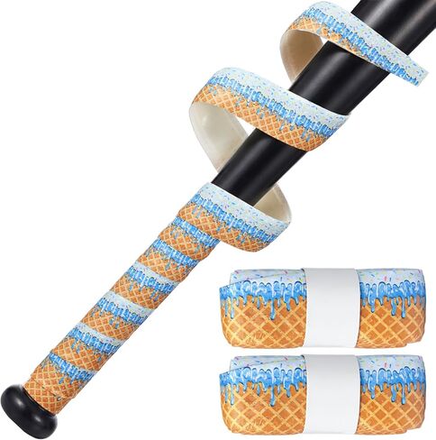 2 Pcs Ice Cream Baseball Bat Grip Tapes 1.5mm Non Slip Softball Grip Tapes Baseball Bat Tape for Sport Party Favors Team Gift in Kuwait