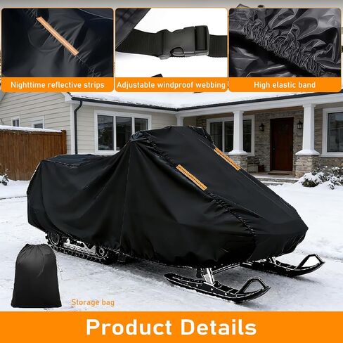 غطاء عربة الثلج لـ Ski-Doo Skandic LE 2024-2026، غطاء تخزين عربة الثلج قابل للمقطورة، غطاء مزلج للثلج في الهواء الطلق مقاوم للماء والأشعة فوق البنفسجية حماية شديدة التحمل من قماش أكسفورد 300D in Saudi Arabia