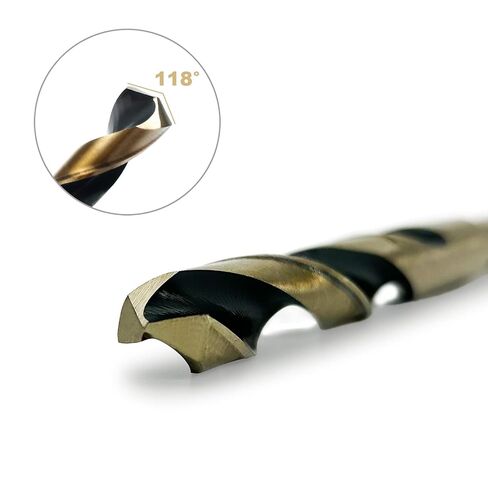 19mm Reduced Shank Twist Drill Bit Black Nitride & Gold Titanium Coated HSS Drill Bits for Stainless Steel Alloy Metal Plastic Wood - 1/2 Inch Shank in Saudi Arabia