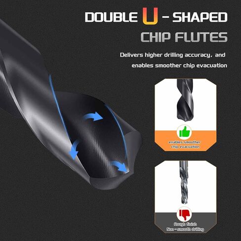 Drill Bit, 18mm Cutting Diameter, 1/2" Reduced Shank 3-Flat 4341 HSS Nitriding Black 118° Cutting Angle Bits - (Applications: for Plastic Wood) in Kuwait