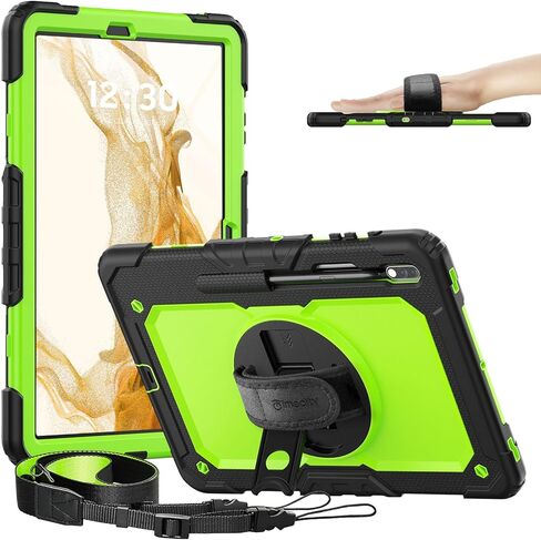 timecity Case for Samsung Galaxy Tab S8 Plus/ S7 FE 5G Case 12.4'' with Screen Protector & 360° Swivel Kickstand & Hand Shoulder Strap Case for Galaxy Tab S7 FE/ S8 Plus/ S7 Plus 12.4 inch -Black in Kuwait