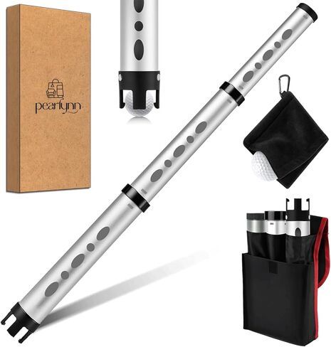 Golf Ball Retriever & Golf Ball Picker Upper Tube, Durable Aluminum Alloy Golf Ball Shag Tube Collector with Carry Bag, Holds up to 24 Golf Balls Tube for Men & Women in Saudi Arabia