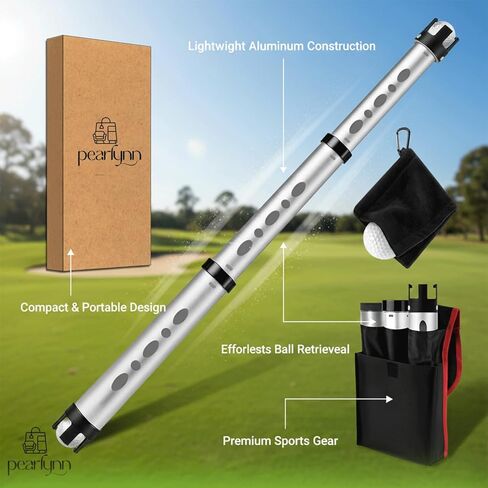 Golf Ball Retriever & Golf Ball Picker Upper Tube, Durable Aluminum Alloy Golf Ball Shag Tube Collector with Carry Bag, Holds up to 24 Golf Balls Tube for Men & Women in Saudi Arabia