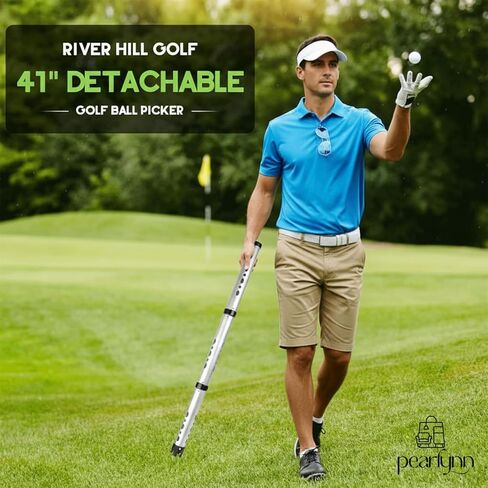 Golf Ball Retriever & Golf Ball Picker Upper Tube, Durable Aluminum Alloy Golf Ball Shag Tube Collector with Carry Bag, Holds up to 24 Golf Balls Tube for Men & Women in Saudi Arabia