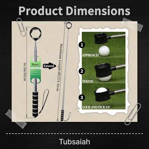 كرة جولف تلسكوبية للمياه – 9 قدم | أداة مسترد الكرة للجولف | هدايا إكسسوارات الجولف للرجال والنساء ولاعبي الجولف| عمود من الفولاذ المقاوم للصدأ الفاخر | لاقط على الوجهين | مقبض إسفنجي ناعم in Kuwait
