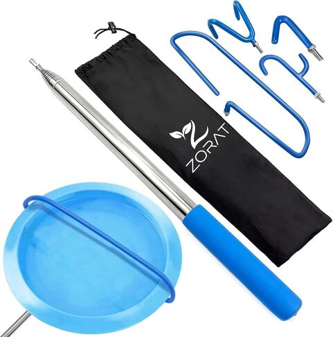 ZORAT 4-in-1 Disc Golf Retriever Pole، 16ft تلسكوبي مسترد القطب مع 4 خطاف، مقبض مطاطي متين وحقيبة حمل قرص مسترد قرص الجولف لاسترداد الأقراص من الماء والأشجار والشجيرات in Saudi Arabia