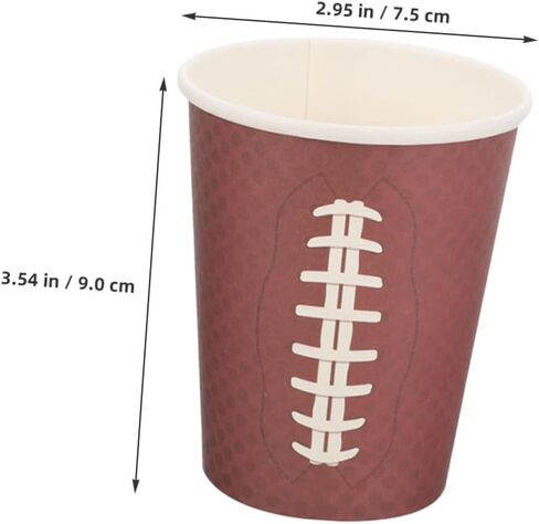 COHEALI 48pcs Rugby Paper Drinking Cups Thickened Paper Material Disposable Party Water Cups for Sports Events Football Game Day Tailgating and Birthday Celebrations in Saudi Arabia