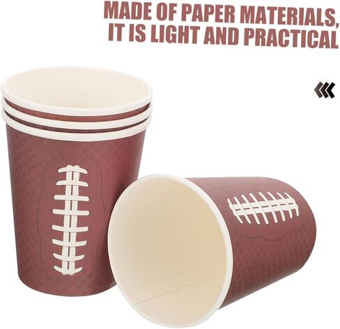 COHEALI 48pcs Rugby Paper Drinking Cups Thickened Paper Material Disposable Party Water Cups for Sports Events Football Game Day Tailgating and Birthday Celebrations in Saudi Arabia