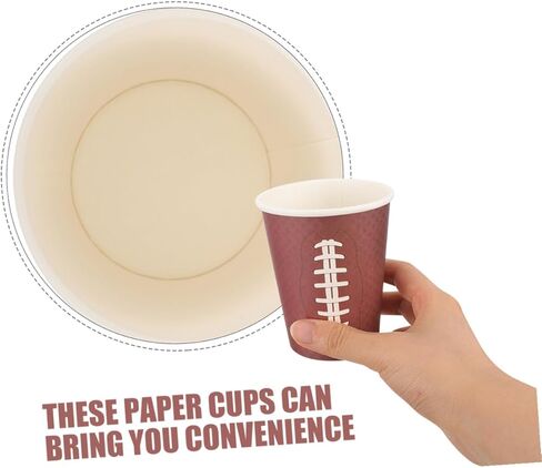 COHEALI 48pcs Rugby Paper Drinking Cups Thickened Paper Material Disposable Party Water Cups for Sports Events Football Game Day Tailgating and Birthday Celebrations in Saudi Arabia
