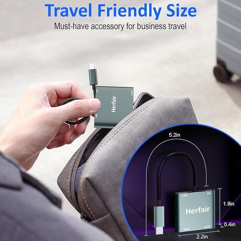 USB C to HDMI Adapter for iPhone 15 to HDTV [4K UHD] Type-C Male to HDMI Female Converter (Thunderbolt 3/4 Compatible) for MacBook Pro/Air, iPad Pro, iPhone 15, XPS, Pixelbook, Surface, More in Kuwait