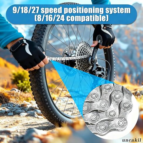 سلسلة دراجة، سلسلة دراجات جبلية/طرق 9/18/27 سرعة، 116 وصلة بتصميم جسر X مزدوج وطلاء مضاد للصدأ، متوافقة مع دراجات السرعة 8/9/16/18/24/27 in Kuwait