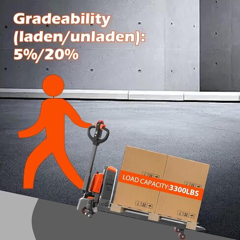 Tory Carrier Full Electric Power Pallet Jack Truck 3300lb Cap. 48" x 27" Fork Size, Lithium Battery Motorized Trucks Lift for Material Handling in Saudi Arabia