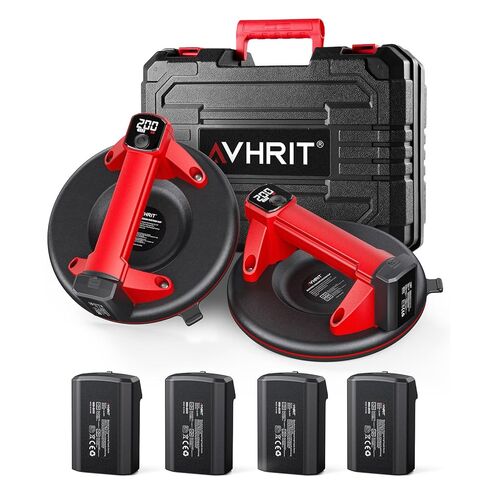 أكواب شفط كهربائية للزجاج، كوب شفط عالي التحمل مقاس 8 بوصات مع 4 بطاريات × 2000 مللي أمبير في الساعة، شاشة LCD، 440 رطل/200 كجم كحد أقصى. تحميل، رافع فراغ لاسلكي لتحريك نوافذ البلاط، الحجر in Kuwait