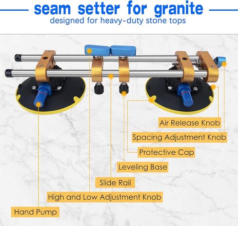6 Inch Granite Seam Setter Tool, 2-Pack - Countertop Slab Lifter & Leveling System for Quartz, Marble, Natural Stone in Kuwait