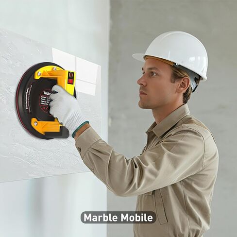 أداة رفع أكواب شفط البلاط الكهربائية للزجاج 8 بوصات شديدة التحمل ببطارية 680 رطلًا تعمل ببطاريات 4X 2400 مللي أمبير في الساعة، مضخة بدء تلقائي، لرفع الزجاج الكبير والبلاط والجرانيت والمعادن والأرضيات in Kuwait