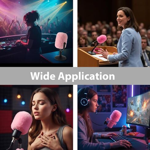 1pc Pink Pop Filter, Furry Windscreen Mic Cover for Snowball Mic, Pink Gaming Accessories Noise Reduction Microphone to Blocks Out Plosives, Ideal for ASMR Podcast Use in Kuwait