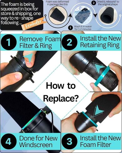 SM7b Foam Cover for Shuer SM7B, MV7 POP Filter RK345 Replacement, Windscreen with Colored Retaining O-Ring Identified Seat (Cyan) in Kuwait