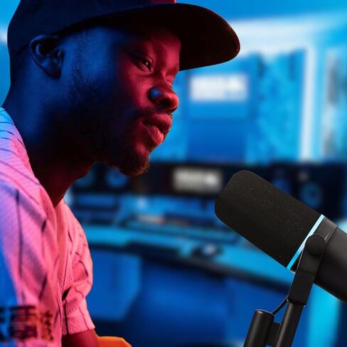 SM7b Foam Cover for Shuer SM7B, MV7 POP Filter RK345 Replacement, Windscreen with Colored Retaining O-Ring Identified Seat (Cyan) in Kuwait