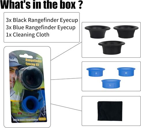 مجموعة Rangefinder Eyecup V2 مكونة من 6 أكواب للعين مع 3 أحجام لعدسة محدد منظر الجولف GPS، تناسب Bushnell، TGW، Gogogo، Blue Tees، Powershot، Callaway، Tec، Revasri، Mileseey، Redtiger in Kuwait