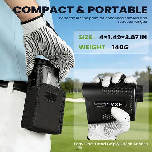 VXF Range Finder Golf، مع اهتزاز قفل العلم (ليزر آمن من الفئة 1)، تكبير 6.5X، قابل لإعادة الشحن عبر USB-C (ملحقات الجولف للرجال) in Saudi Arabia