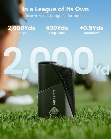 AI Golf Rangefinder with Smart Slope, 2000 Yards Laser Range Finder 7.5X Magnification, 0.1s Flag Pole Locking Vibration, Magnetic Mount - MILESEEY GenePro S1 in Kuwait