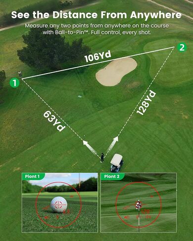 AI Golf Rangefinder with Smart Slope, 2000 Yards Laser Range Finder 7.5X Magnification, 0.1s Flag Pole Locking Vibration, Magnetic Mount - MILESEEY GenePro S1 in Kuwait