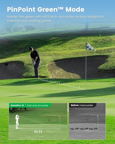 AI Golf Rangefinder with Smart Slope, 2000 Yards Laser Range Finder 7.5X Magnification, 0.1s Flag Pole Locking Vibration, Magnetic Mount - MILESEEY GenePro S1 in Kuwait