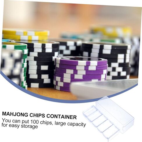 ibasenice 1pc Mahjong Chips Storage Box Lightweight Container Classified Compartments Organizer for Easy Access for Game and Home Use Holds Chips in Saudi Arabia
