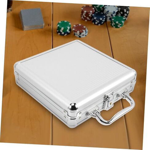Large Capacity Poker Chip Case with Handle Portable Poker Chips and Cards Storage Box Lightweight Design with Buckle Lock for Easy Carrying and Protection in Kuwait