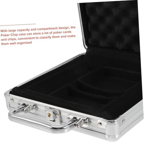 Large Capacity Poker Chip Case with Handle Portable Poker Chips and Cards Storage Box Lightweight Design with Buckle Lock for Easy Carrying and Protection in Kuwait