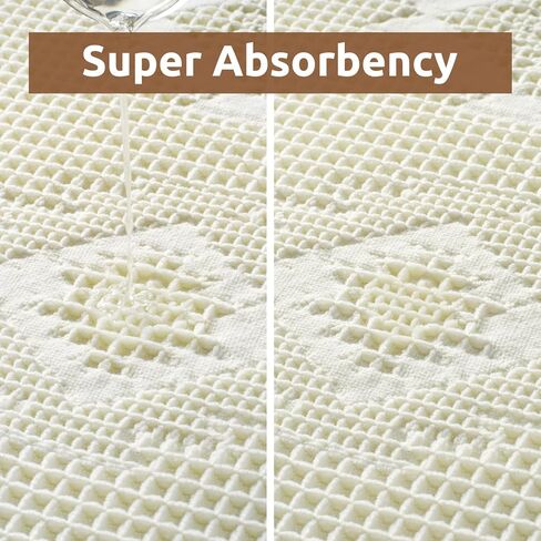 حصيرة حمام وافل كوكور ، حصيرة حمام امتصاص فائقة لأرضية الحمام ، آلة قابلة للغسل سجادة حمام غير قابلة للغسل مع شرابات ، حصيرة حمام ناعمة لغرفة الغسيل ، غرفة نوم ، بني 17 "× 24" in Kuwait