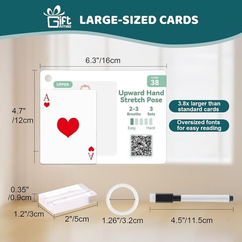 بطاقات يوغا كبيرة لكبار السن الذين تزيد أعمارهم عن 60 عامًا، دليل صوتي مدته 180 دقيقة، مخطط تمرين كبير الحجم لـ 60 كرسيًا للقوة وفقدان الوزن والاسترخاء، مجموعة يوجا للمبتدئين وكبار السن والأم والأب والجدة in Kuwait