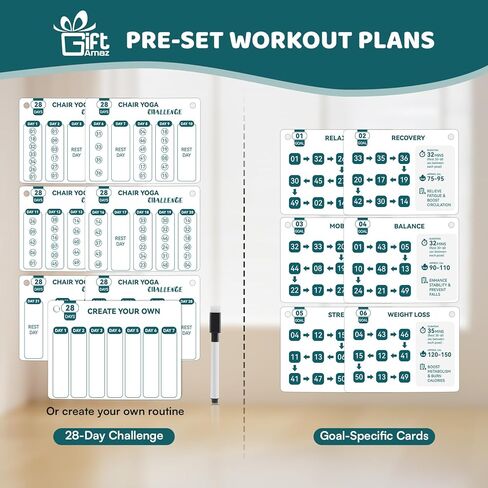 بطاقات يوغا كبيرة لكبار السن الذين تزيد أعمارهم عن 60 عامًا، دليل صوتي مدته 180 دقيقة، مخطط تمرين كبير الحجم لـ 60 كرسيًا للقوة وفقدان الوزن والاسترخاء، مجموعة يوجا للمبتدئين وكبار السن والأم والأب والجدة in Kuwait