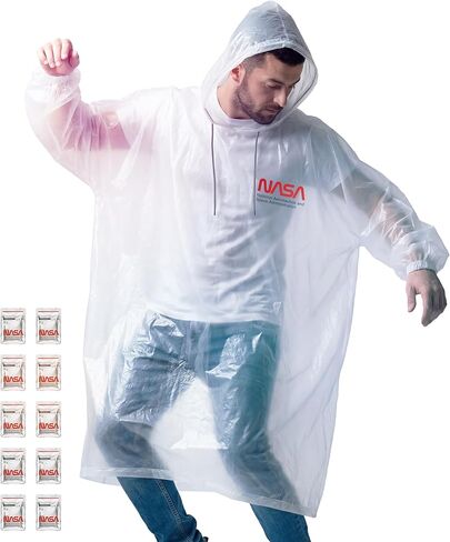 NASA Adult Rain Ponchos, Anti-Tear Design, Heat-Resistant Coating (4-Pack / 10-Pack) in Saudi Arabia