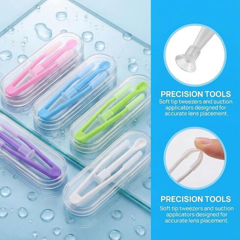 10 Pack Contact Lens Remover Tool Kit with Case, Colorful Contact Lens Applicator & Inserter, Soft Tip Tweezers and Suction Cup Contact Lens Removal Tool for Soft and Hard Contact Lenses in Saudi Arabia