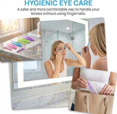 10 Pack Contact Lens Remover Tool Kit with Case, Colorful Contact Lens Applicator & Inserter, Soft Tip Tweezers and Suction Cup Contact Lens Removal Tool for Soft and Hard Contact Lenses in Saudi Arabia
