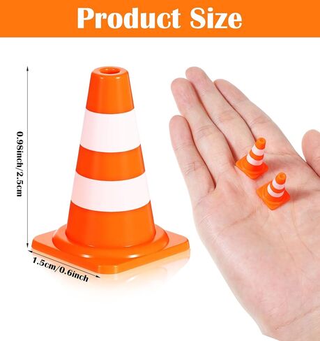 50PCS Mini Traffic Cones, 1 Inch Plastic Mini Orange Cones, Mini Orange Cone for Sand Table Micro Landscape Engineering Training Party Barrier Warning in Saudi Arabia