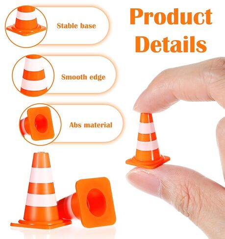 50PCS Mini Traffic Cones, 1 Inch Plastic Mini Orange Cones, Mini Orange Cone for Sand Table Micro Landscape Engineering Training Party Barrier Warning in Saudi Arabia