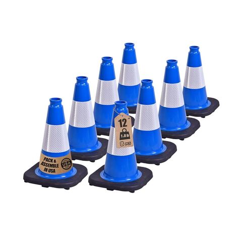 4 عبوات، مخاريط مرور PVC برتقالية مقاس 28 بوصة مع خطوط عاكسة للضوء من أجل سلامة الطرق ومواقف السيارات والبناء in Kuwait