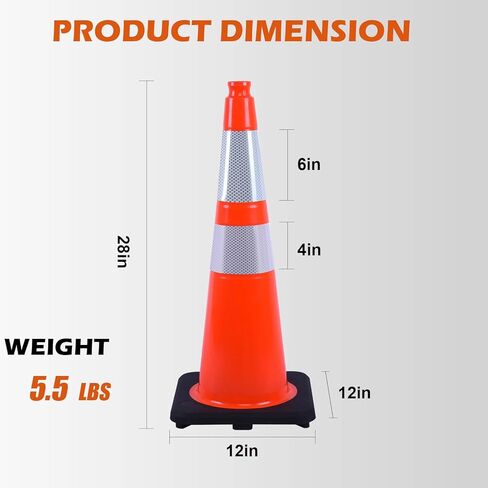 4 عبوات، مخاريط مرور PVC زرقاء مقاس 28 بوصة مع خطوط عاكسة للضوء من أجل سلامة الطرق ومواقف السيارات والبناء in Kuwait