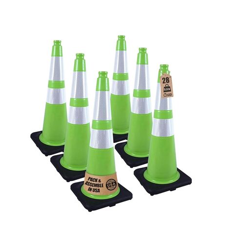 4 عبوات، مخاريط مرور PVC زرقاء مقاس 28 بوصة مع خطوط عاكسة للضوء من أجل سلامة الطرق ومواقف السيارات والبناء in Kuwait