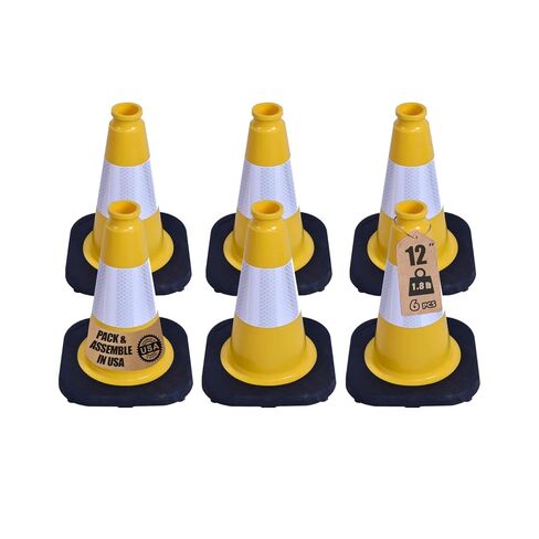 4 عبوات، مخاريط مرور PVC زرقاء مقاس 28 بوصة مع خطوط عاكسة للضوء من أجل سلامة الطرق ومواقف السيارات والبناء in Kuwait