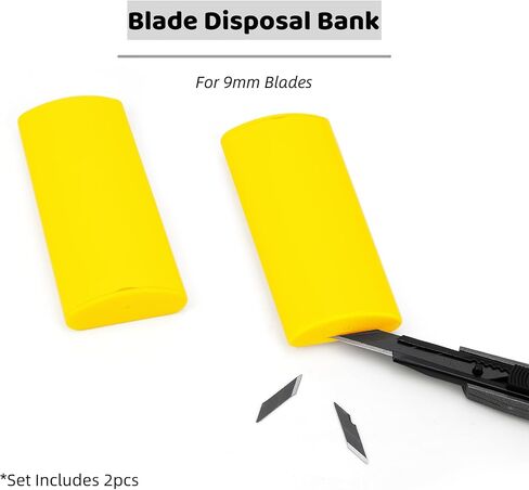 أوماكي قطعتان من حاوية التخلص من الأدوات الحادة لشفرات سكين متعددة الاستخدامات مقاس 9 مم وحقيبة التخلص من شفرات الحلاقة، مثالية للمنزل والمستودعات in Kuwait