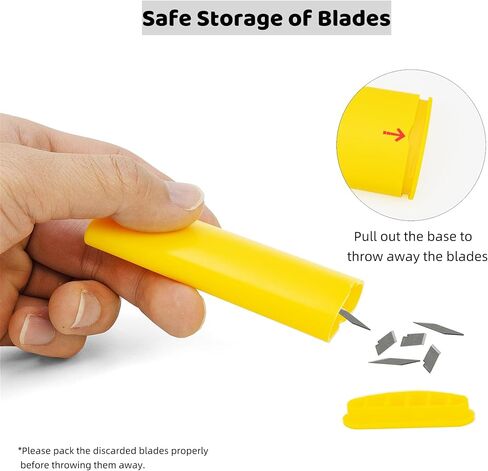 أوماكي قطعتان من حاوية التخلص من الأدوات الحادة لشفرات سكين متعددة الاستخدامات مقاس 9 مم وحقيبة التخلص من شفرات الحلاقة، مثالية للمنزل والمستودعات in Kuwait