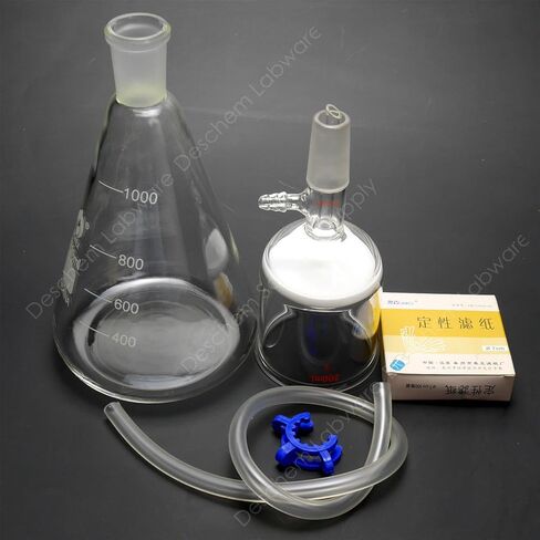 1000ml,Suction Filtration Device,200ml Buchner Funnel,1L Erlenmeyer Flask,70mm Filter Paper in Saudi Arabia