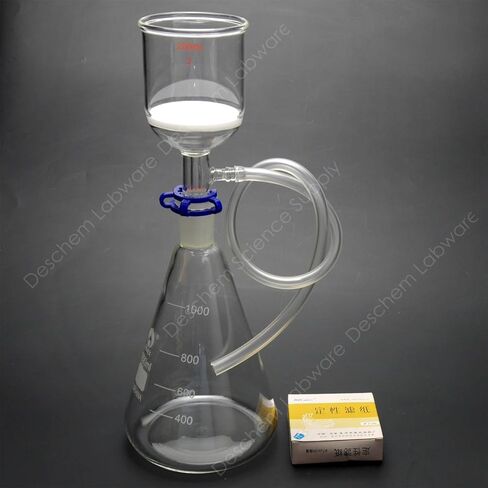 1000ml,Suction Filtration Device,200ml Buchner Funnel,1L Erlenmeyer Flask,70mm Filter Paper in Saudi Arabia