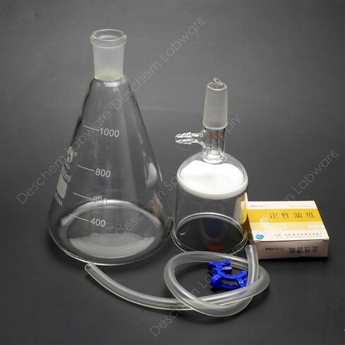 1000ml,Suction Filtration Device,200ml Buchner Funnel,1L Erlenmeyer Flask,70mm Filter Paper in Saudi Arabia