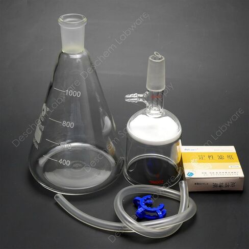 1000ml,Suction Filtration Device,200ml Buchner Funnel,1L Erlenmeyer Flask,70mm Filter Paper in Saudi Arabia